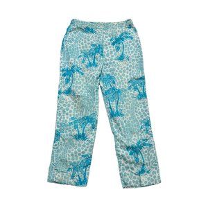 Lilly Pulitzer Blue Tropical Safari Womens Size 2 Pants Resort Travel Brunch